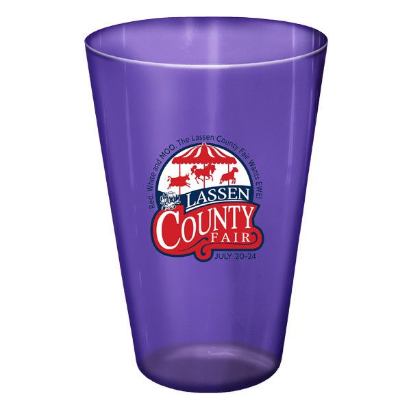 Purple 16 oz Plastic Cups for 20 Guests 