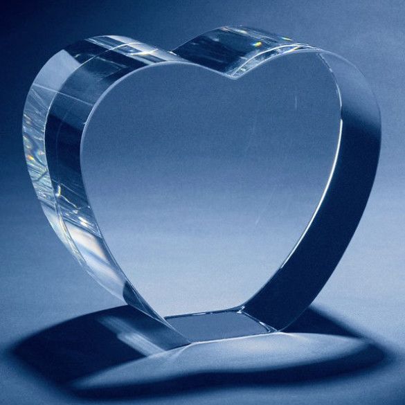 Retirement 3D Photo Engraved Heart Crystal Keepsake