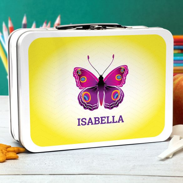 Beautiful Butterfly Personalized Retro Metal Lunch Box