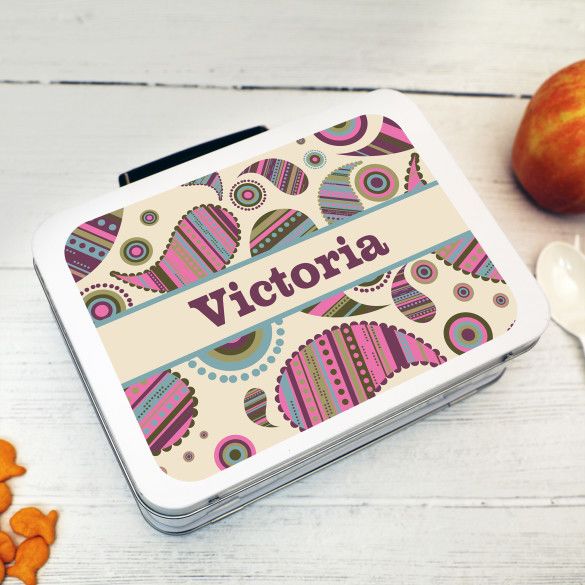 Personalized Paisely lunchbox