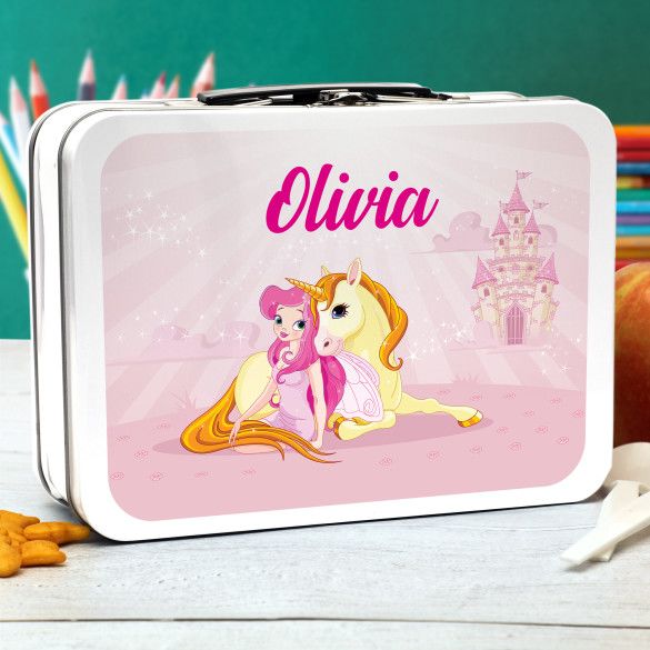 Princess In Pink Personalized Retro Metal Lunch Box