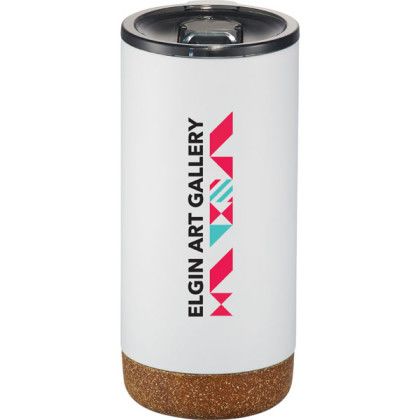 Promotional Valhalla Copper Vacuum Cork Bottom Tumbler - White