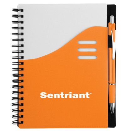 Orange Custom Color Wave 5 x 7 Notebook Set