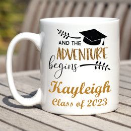 The Adventure Begins Personalized Graduation Mug - 11oz