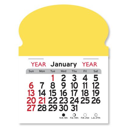 Peel-N-Stick® Calendar - Oval - Yellow