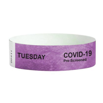 Covid-19 Tyvek Screening Wristbands - Tuesday