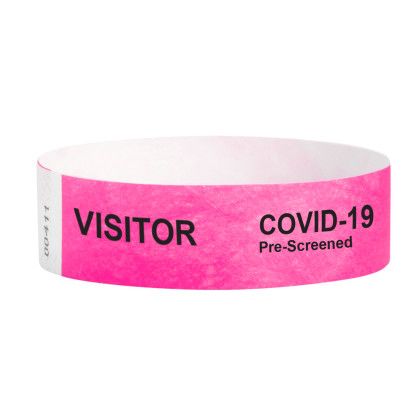 Covid-19 Tyvek Screening Wristbands - Visitor