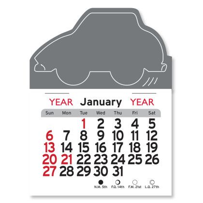 Peel-N-Stick® Calendar - Car - Gray