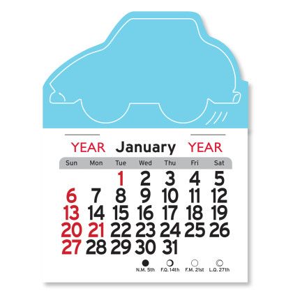 Peel-N-Stick® Calendar - Car - Sky Blue