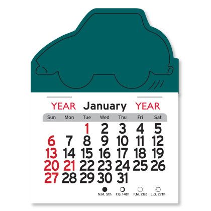 Peel-N-Stick® Calendar - Car - Teal