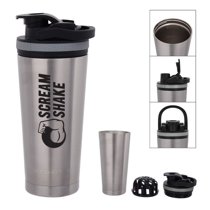 Customized 26 oz Stainless Steel Ice Shaker Bottle