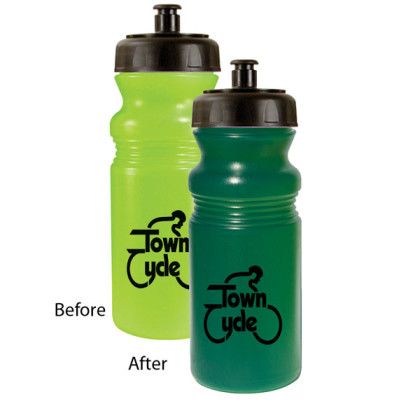 Yellow/Green Personalized Mood Color Change Bike Bottles | Promotional Bike Bottles that Change Color | Bulk Sport Bottles