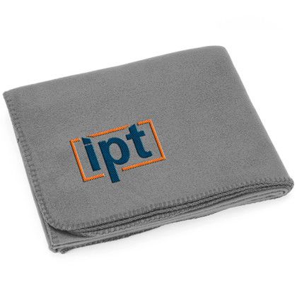 Cozy Fleece Blanket | Custom Embroidered Logo - Gray