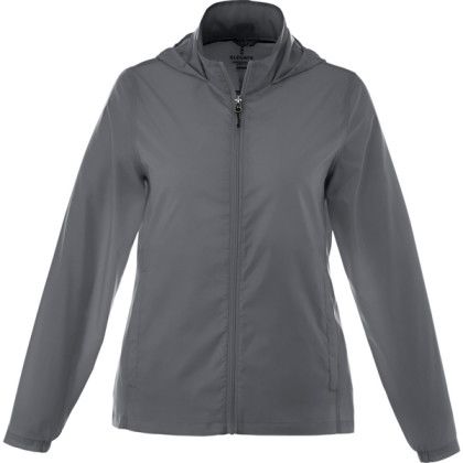 Women's Darien Company Logo Packable Lightweight Jacket - Steel Gray