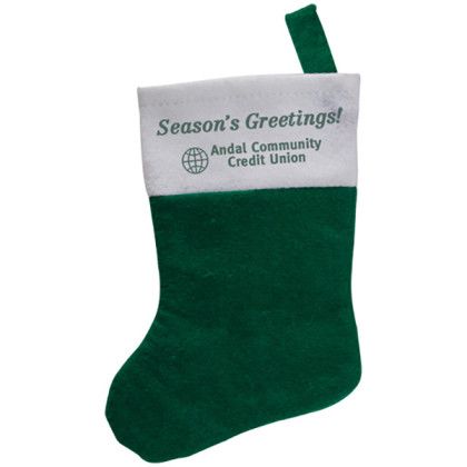 Logo Mini Felt Christmas Stocking - Green
