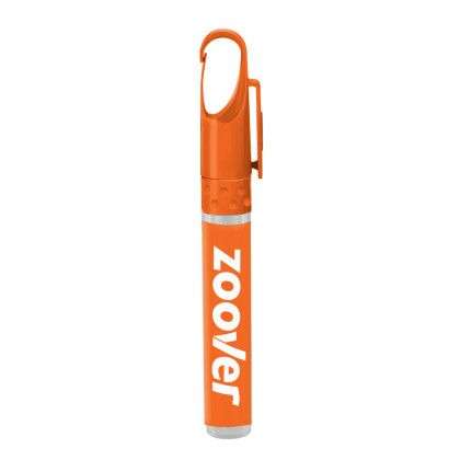 CleanZ 10 ml Promotional Clip-On Hand Sanitizer Containers - Orange Cap