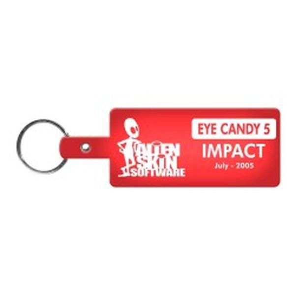 Red String Key Tag Rectangle Key-Tag-Flexible Plastic with Logo | 4AllPromos