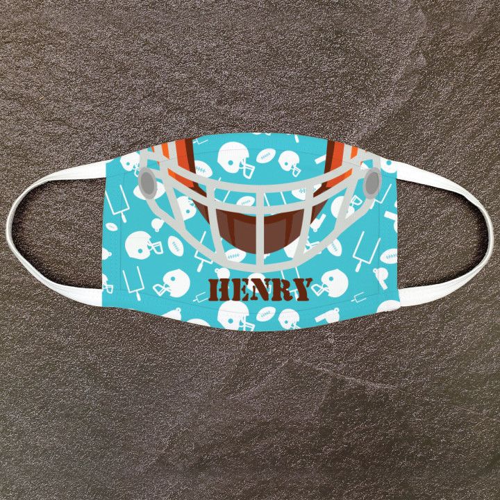 Football Design Face Mask with Name Personalized Face Coverings