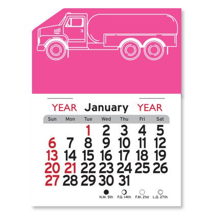 Peel-N-Stick® Calendar - Propane Truck - Hot Pink