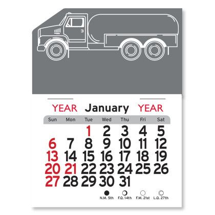 Peel-N-Stick® Calendar - Propane Truck - Gray