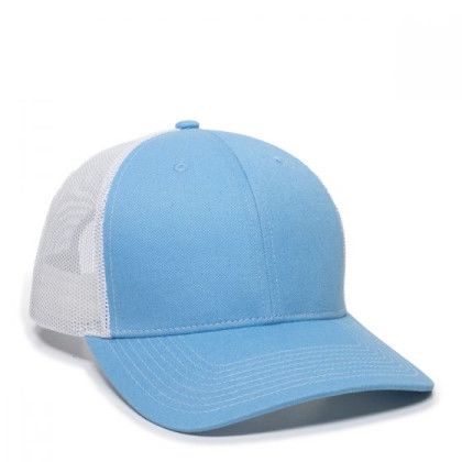 Custom Embroidered Ultimate Trucker Cap - Light blue/white Custom Embroidered Ultimate Trucker Cap - Light blue/white