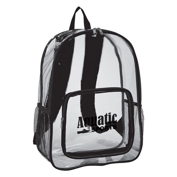 Custom Clear Vinyl/Mesh Drawstring Backpacks