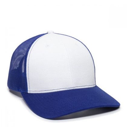 Custom Embroidered Ultimate Trucker Cap - White/royal/royal