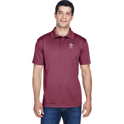 Maroon Embroidered Harriton Men's Polytech Polo | Logo Polo Shirts 