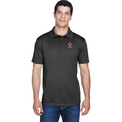 Black Custom Harriton Men's Polytech Polo | Embroidered Polo Shirts