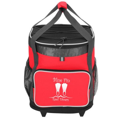 Red Promotional 24 Can Rolling Cooler | Promotional Outdoor Items