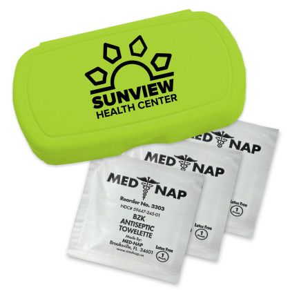 Custom Logo Compact Antiseptic Kit - Lime green