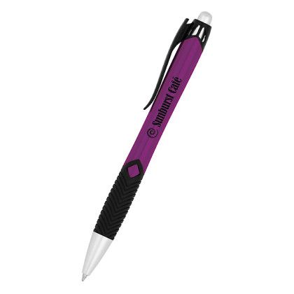 Printed Ergo Diamond Cello-Wrapped Click Pen - Purple