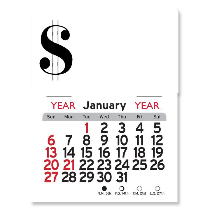 Peel N Stick® Calendar Personalized Custom Dollar Sign Calendars