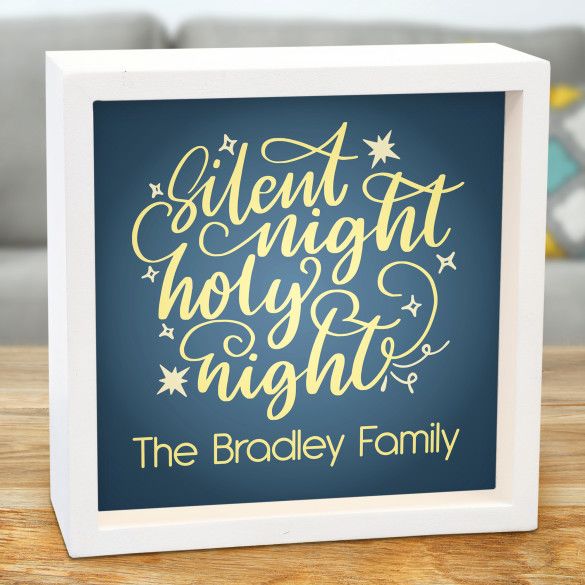 Silent Night Personalized LED Lighted Shadow Box