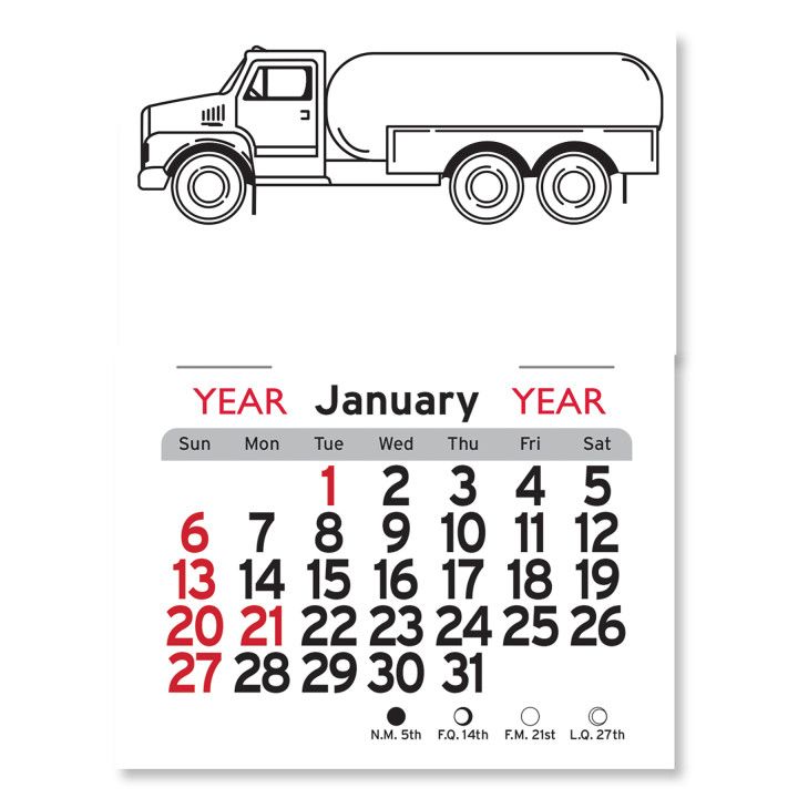 Peel N Stick® Calendar Propane Truck Customized Calendars