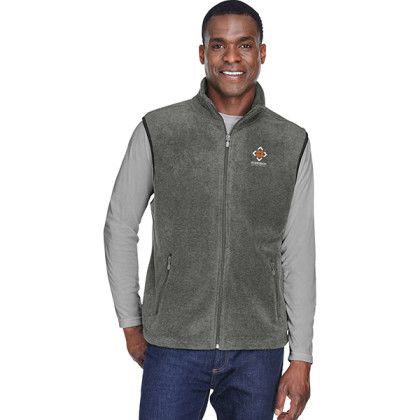 Harriton Adult 8 oz Custom Fleece Vests for Men - Charcoal