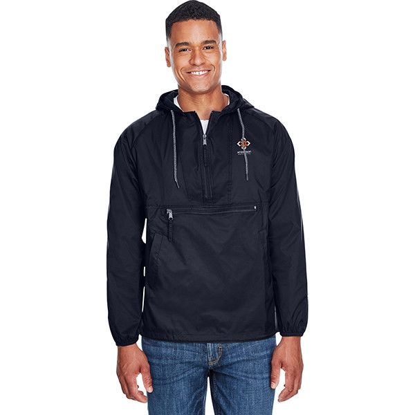 Embroidered Harriton Adult Packable Nylon Jacket | Rain Jacket