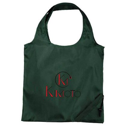 Logo Bungalow Foldaway Shopper Tote - Hunter green