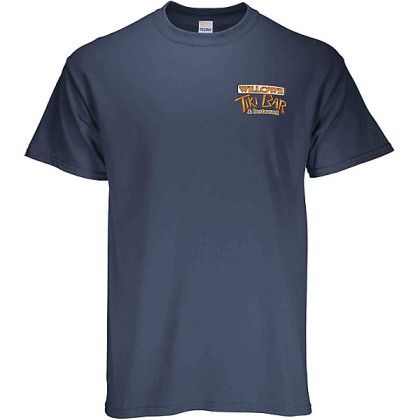 Promotional Digital Imprinted Cotton Colored Tee Indigo Blue