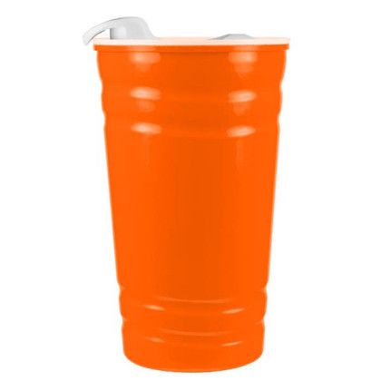 Imprinted Fiesta Cup with Lid - Orange