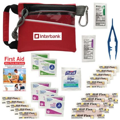 Go Safe First Aid Kit with Imprint Red