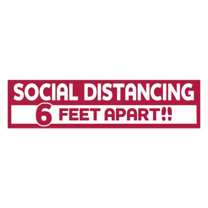 Printed Distancing Rectangle Floor Decal - Red 