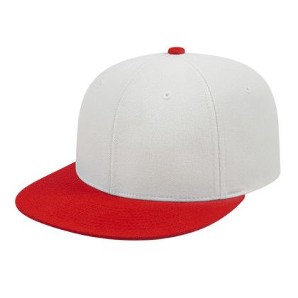 White Red Embroidered Flexfit Wool Blend Performance Cap