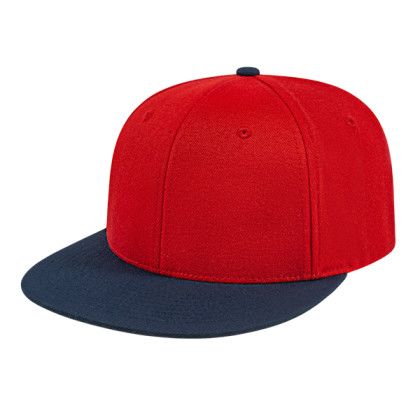 Red Navy Embroidered Flexfit Wool Blend Performance Cap