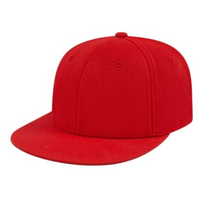 Red Embroidered Flexfit Wool Blend Performance Cap