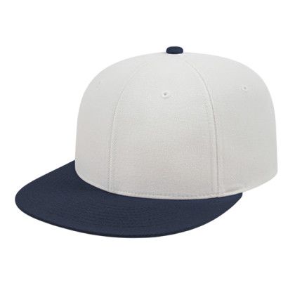 White Navy Embroidered Flexfit Wool Blend Performance Cap