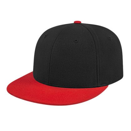 Black Red Embroidered Flexfit Wool Blend Performance Cap