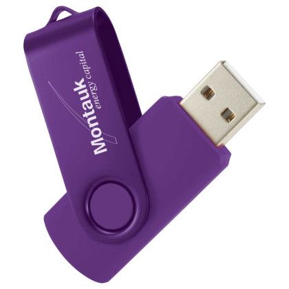 Imprinted Two-Tone Rotate Flash Drive-2 GB - Violet