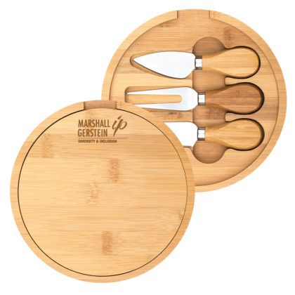 Harper Mini Bamboo Cheese Board Knife Set | Custom Wood Serving Sets