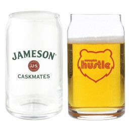 Logo Imprinted 16 oz Stout Glass Can Cup | Promotional Glassware